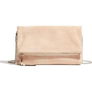 Brand New Karen Millen Light Pale Pink Suede Clutch